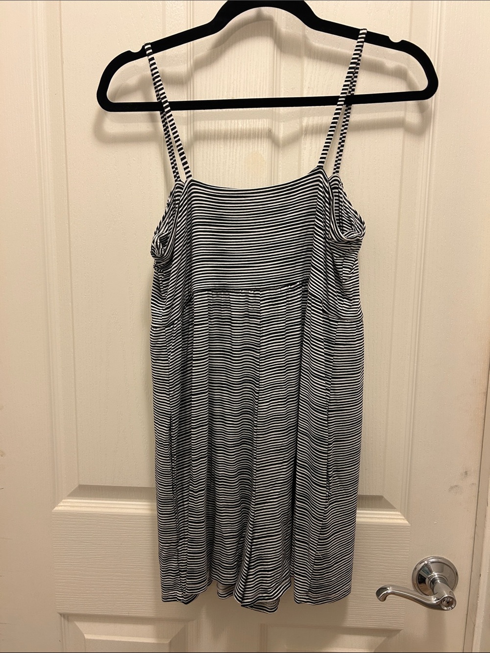 Fighting Eel Black and White Striped Romper, Small - Picture 3 of 4